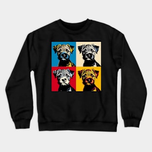 Pop Retro Border Terrier Art - Cute Puppy Crewneck Sweatshirt